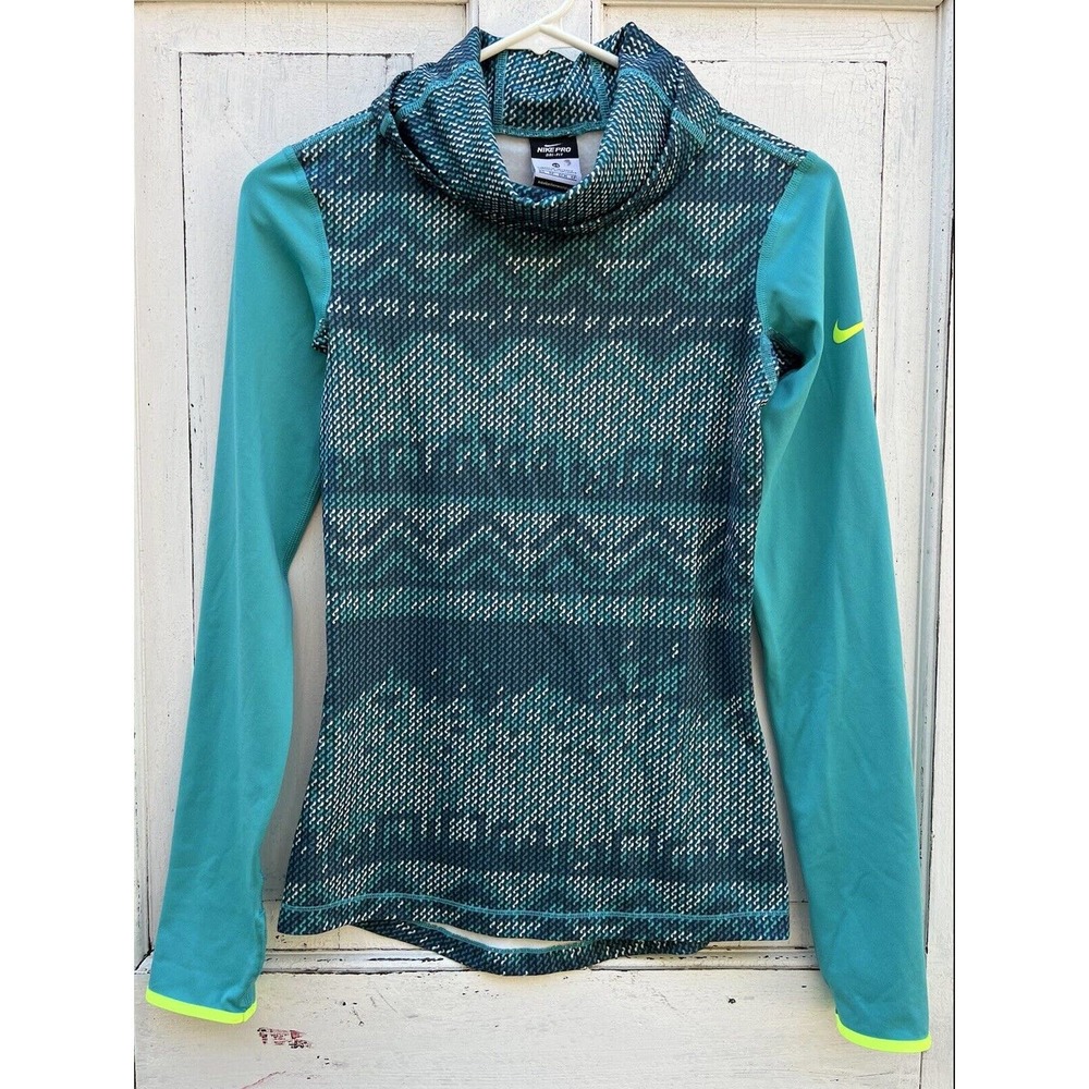 Nike DriFit Pullover Jacket Lightweight Turtleneck Logo Women’s XS Blue Active